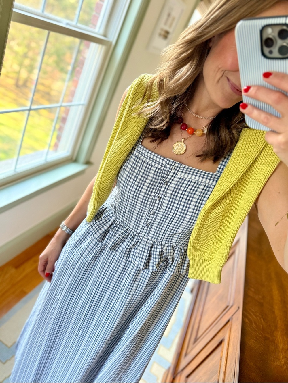 Gingham Square Neck Sundress